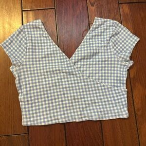 Arizona Jean Company Gray and White Gingham Crop Top